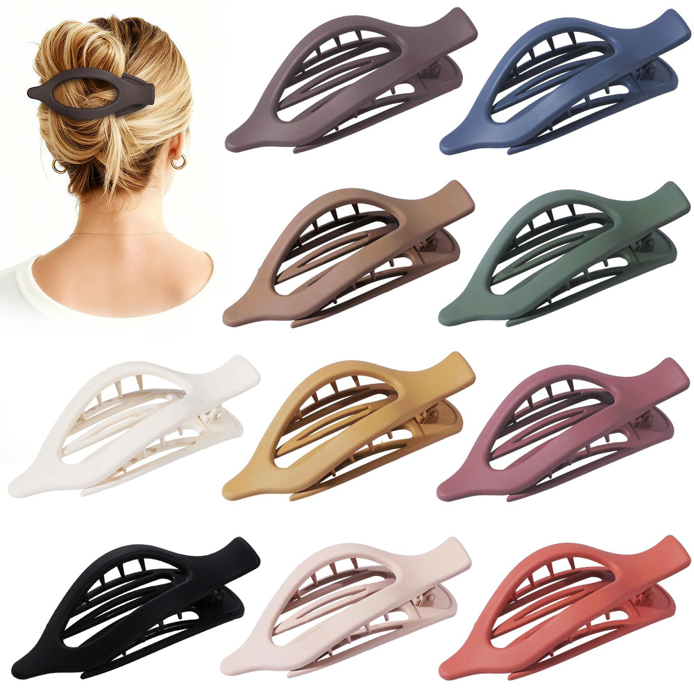 Sisiaipu flat hair clip pack shows 10 colors for versatile styling options.