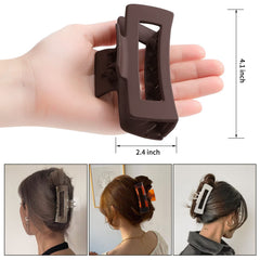Pinza Sisiaipu para cabello cuadrado grande en azul, sujeción estable para uso diario.