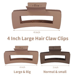 Pinza grande Sisiaipu marrón claro para cabello grueso y recogidos rápidos.