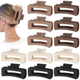 Pinza grande Sisiaipu negra para cabello grueso, agarre firme y estilo diario.