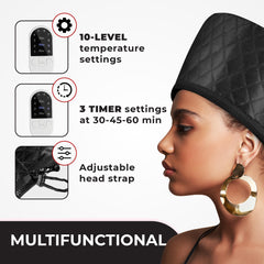 SISWOW hair steamer cap right side view for easy coverage