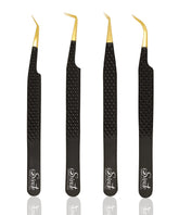 SIVOTE fiber-tip lash tweezers with diamond grip for precise placement.
