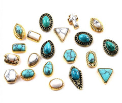SIXAOAZZ turquoise nail charms ellipse for chic 3D nail art on natural or artificial nails