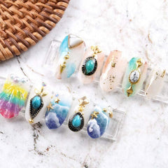 SIXAOAZZ turquoise nail charms variety adds style options for DIY nail art