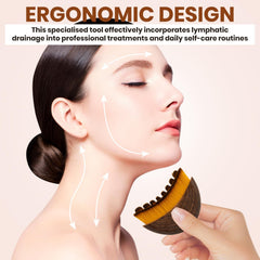 Sixco lymphatic drainage brush targeting chin and cheeks for reduced puffiness.