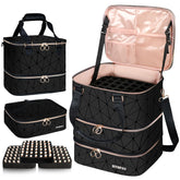SIYNPAV nail polish organizer bag top compartment with elastic pockets for tools