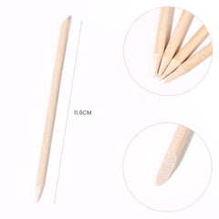 siyuwuro orange wood nail stick pointed end for cuticle care and polish cleanup