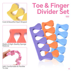 Siyuwuro toe separators colorful heart design collection for precise polish