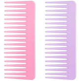 SJLCYZS pink wide tooth comb with gentle teeth for easy detangling.