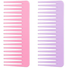 SJLCYZS pink wide tooth comb with gentle teeth for easy detangling.