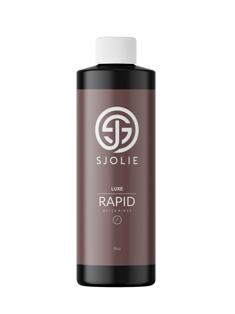SJOLIE Luxe Rapid Spray Tan bottle demonstrates quick, even color for at-home use.