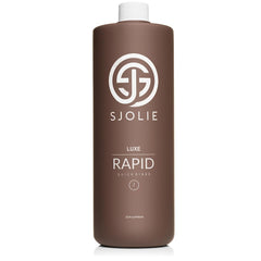 SJOLIE SUNLESS Rapid Spray Tan bottle shows easy at-home application for a quick glow.