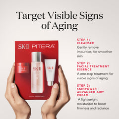 SK-II Youth Essentials Set essence bottle highlighting PITERA for radiant skin