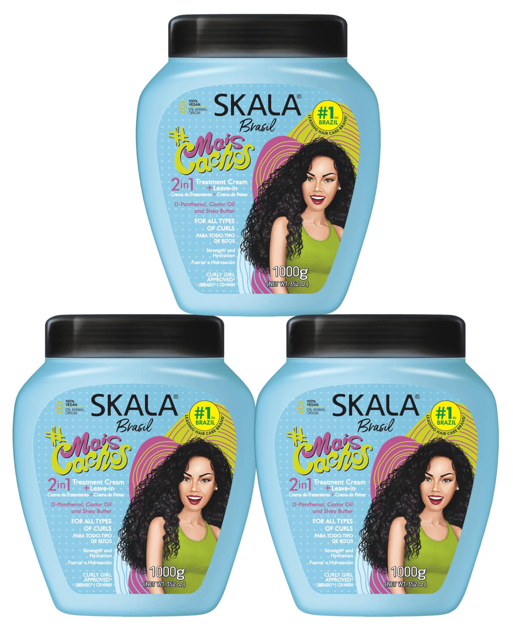 SKALA Mais Cachos Hydrates: botella para hidratación diaria de rizos.
