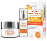 Skin 2.0 Vitamin C & Collagen Serum bottle close-up showing brightness and hydration.