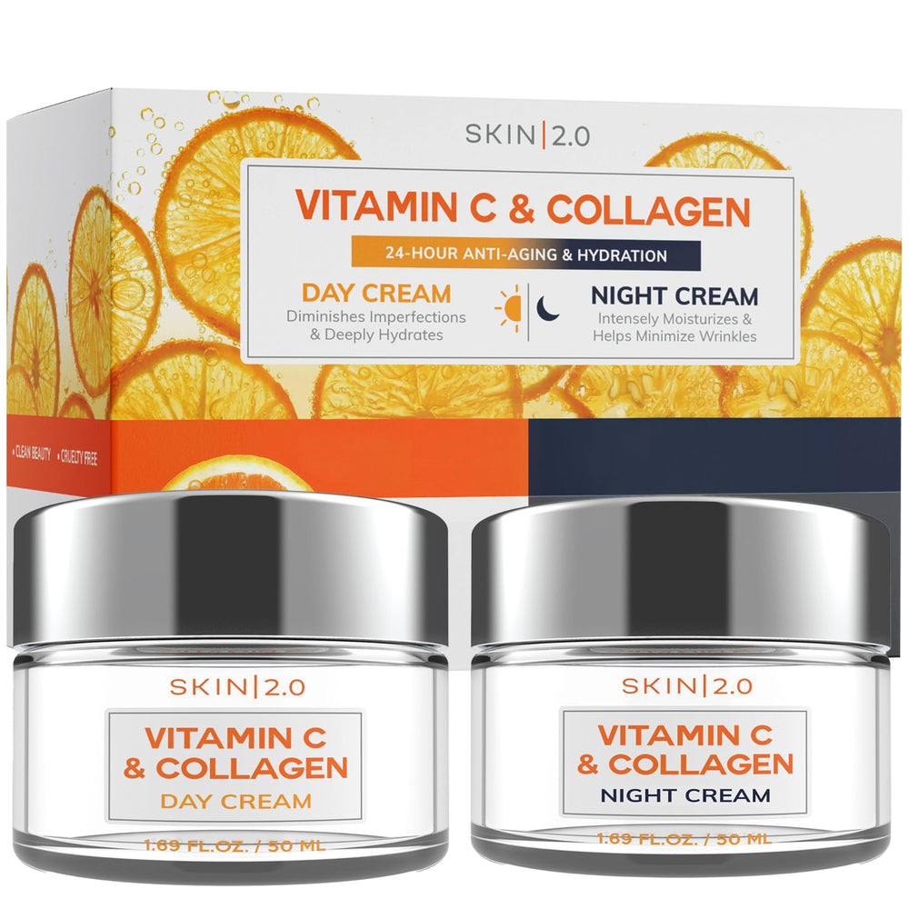 Skin 2.0 crema día con vitamina C y colágeno para una piel más luminosa.