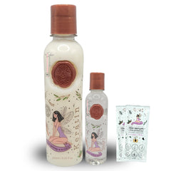 Skin Revolution Ritual Botánico Organic Keratin bottle shows natural vegan formula for hair care.