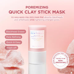 SKIN1004 Poremizing Quick Clay Stick Mask: aplicación suave en la cara para cuidado rápido.