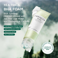Textura de espuma densa Tea-Trica para limpieza facial suave y eficiente