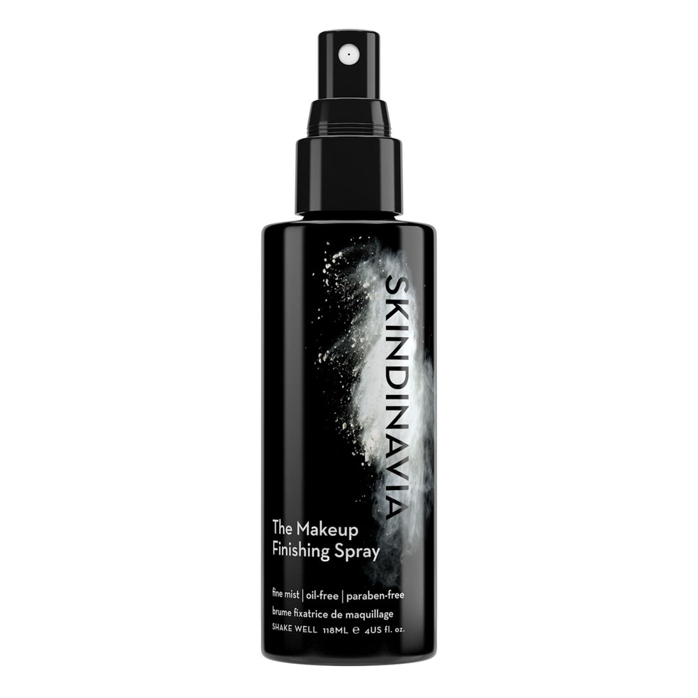 Skindinavia makeup finishing spray 4oz bottle for all-day hold and smudge protection.