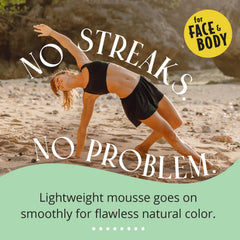 Skinerals Self Tanner Mousse dries quickly for fast, mess-free tanning sessions.