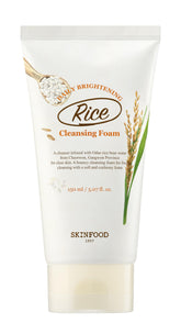 SKINFOOD 1957 Rice Daily Cleansing Foam bottle pours a gentle cleanse