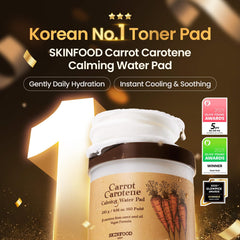 Textura suave SKINFOOD Carrot Toner Pad ofrece hidratación duradera
