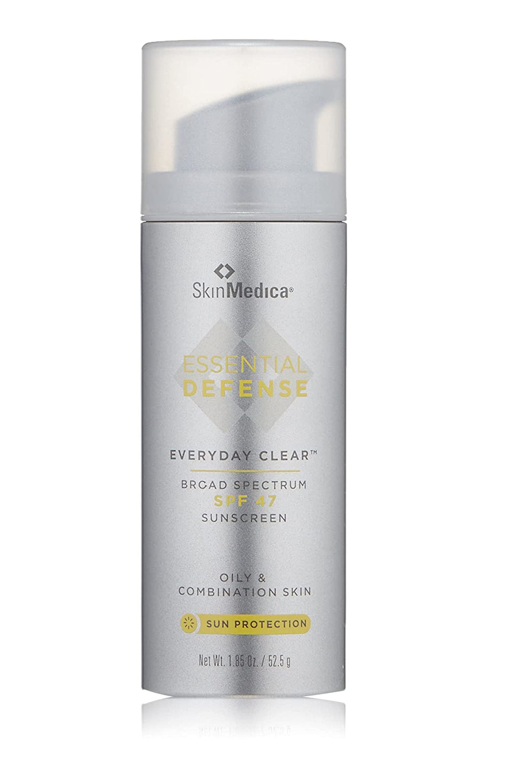 SkinMedica Essential Defense bottle pump for easy daily protection on oily skin