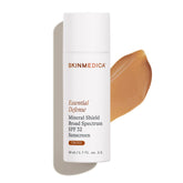 SkinMedica Essential Defense Mineral Shield SPF 32 tinted face bottle provides lightweight sun protection.
