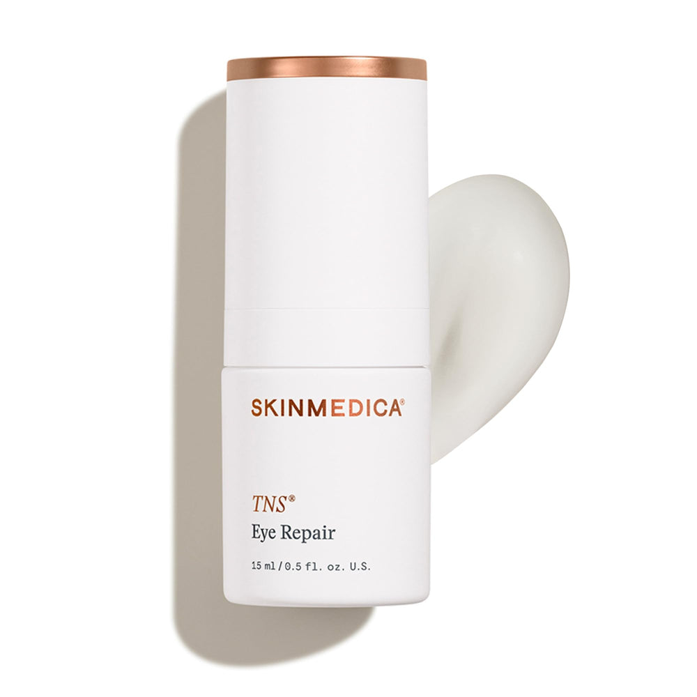 SkinMedica TNS Eye Repair Cream in new packaging for firmer under-eye skin.