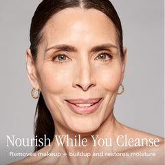 Creamy texture swatch of SKINN cleanser highlighting rich, nourishing formula