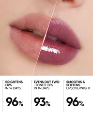 Labios con brillo translúcido gracias al sérum labial SKINTIFIC.