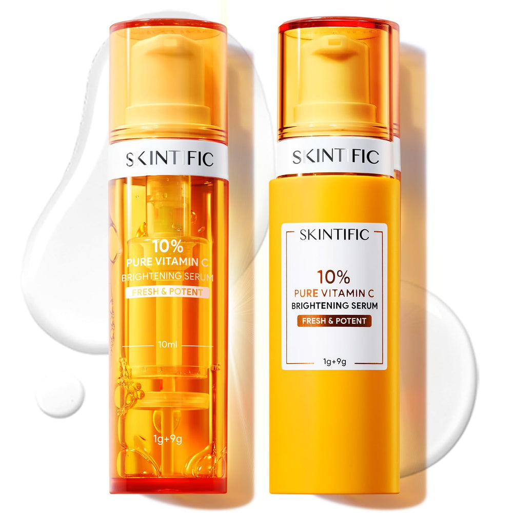SKINTIFIC Vitamina C con doble cámara en botella para luminosidad suave