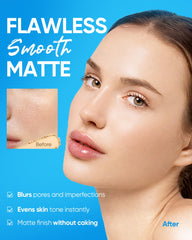 SKINTIFIC Ultra Cover Powder con aplicador dual para un look suave o cubriente.