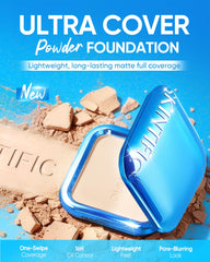 SKINTIFIC Ultra Cover Powder con textura ultrafina que se funde con la piel para un aspecto natural.