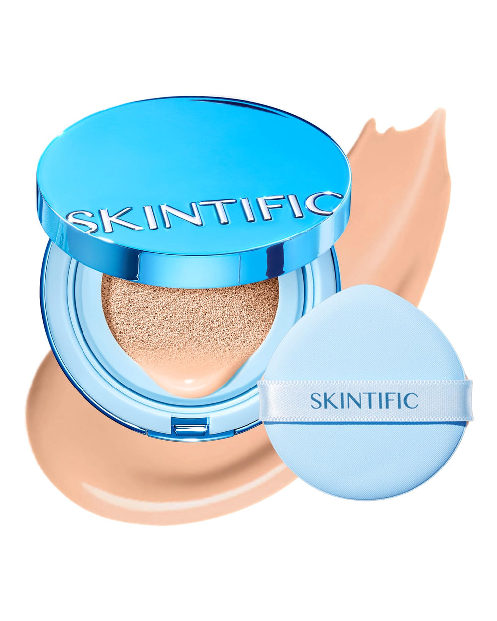 SKINTIFIC Velvet Matte Cushion muestra el empaque elegante para un look pulido durante todo el día