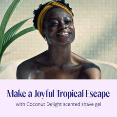 Vitamin E and coconut water highlight hydration during shave