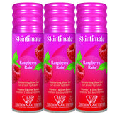 Skintimate Raspberry Rain bottle with moisturizing shave gel for silky skin