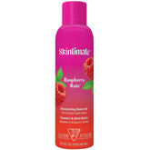 Skintimate Raspberry Rain moisturizing shave gel delivers smooth glide with olive butter.