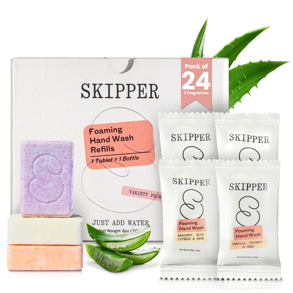 Skipper foaming hand soap tablet refill 24-pack for convenient refills