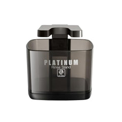 Skull Shaver Platinum Rinse Stand demonstrates quick-clean design for faster post-shave cleanup.