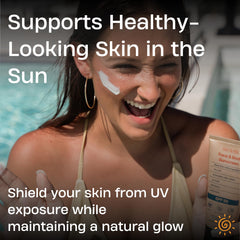 Sky and Sol sunscreen on arm during outdoor activity demonstrating water resistance.