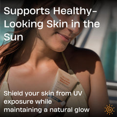 Sky and Sol sunscreen on the face demonstrates lightweight, breathable wear