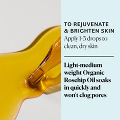 Sky Organics Aceite rosa mosqueta, textura ligera que no obstruye los poros.