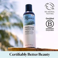 Sky Organics Aceite Seco Fraccionado de Coco aplicado en rostro, absorción rápida