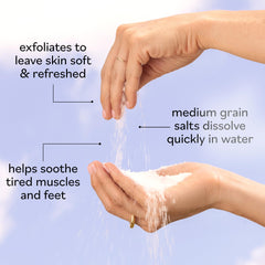 Sky Organics Epsom Salt melts in warm water to comfort sore muscles.