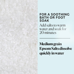Sky Organics Epsom Salt medium-grain dissolves easily in warm water.
