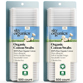 Sky Organics organic cotton swabs with ultra soft tips for gentle cleaning