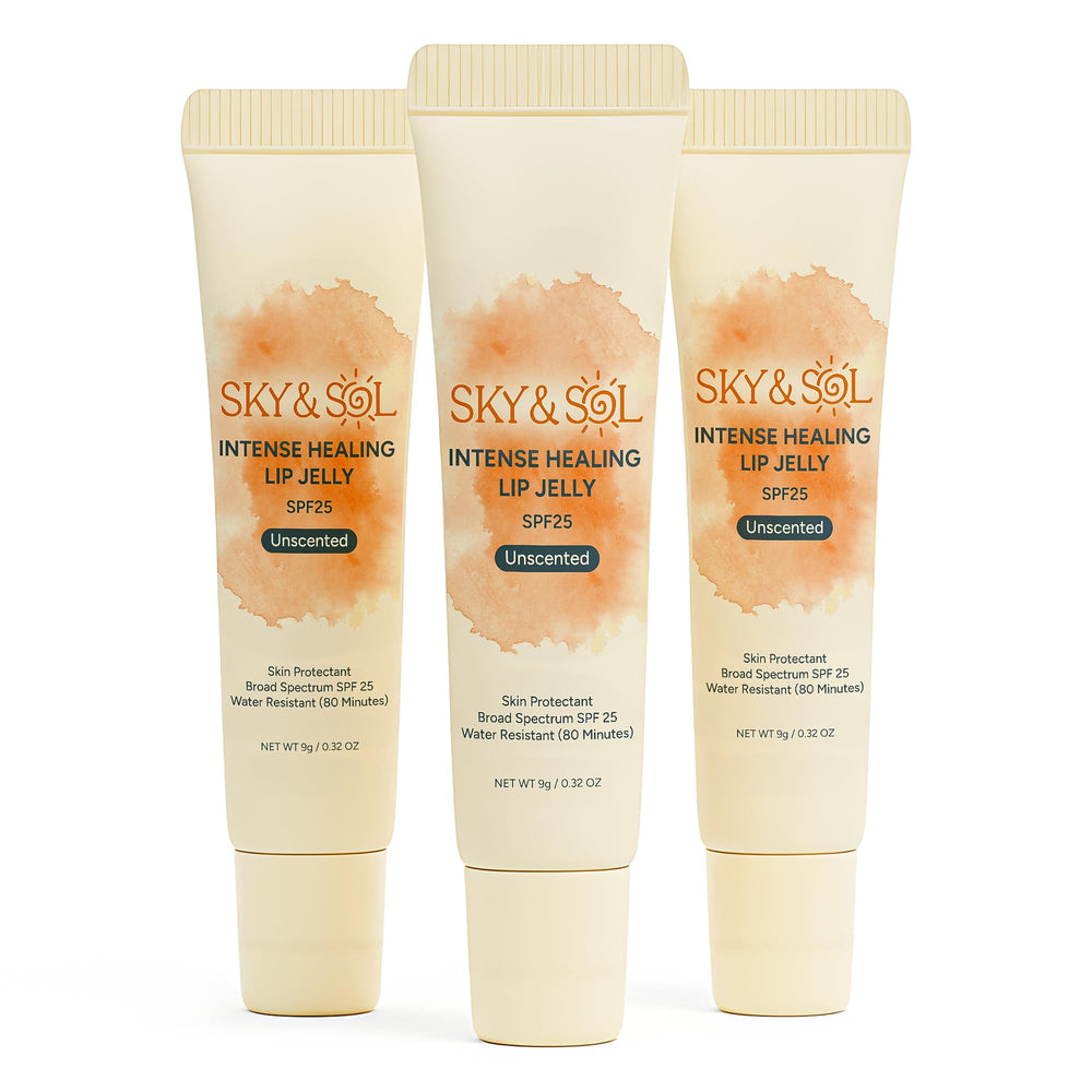 Sky & Sol Lip Jelly SPF 25 bottle cap for smooth, hydrated lips.