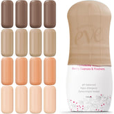 Skyconser silicone toiletry sleeve Milk Tea on bottle prevents leaks.